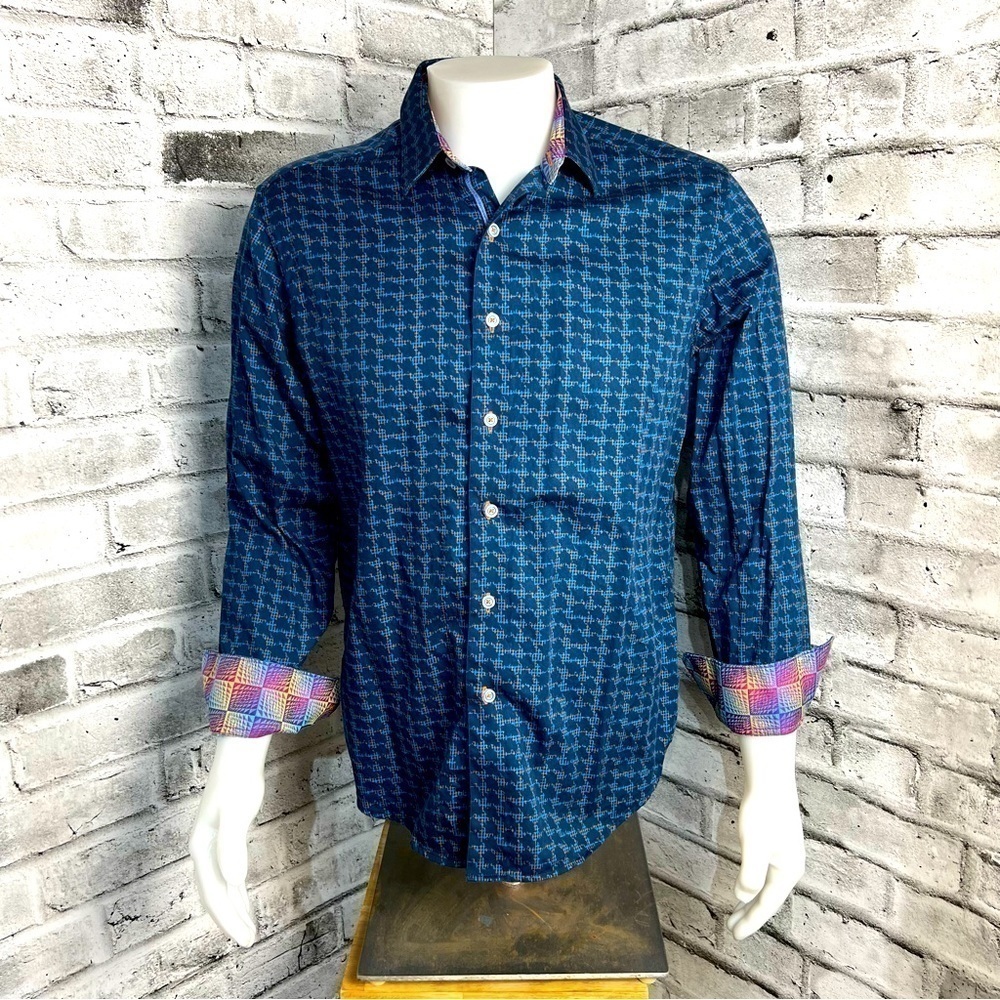 Robert Graham Geometrical Print Casual Flip Cuff Shirt